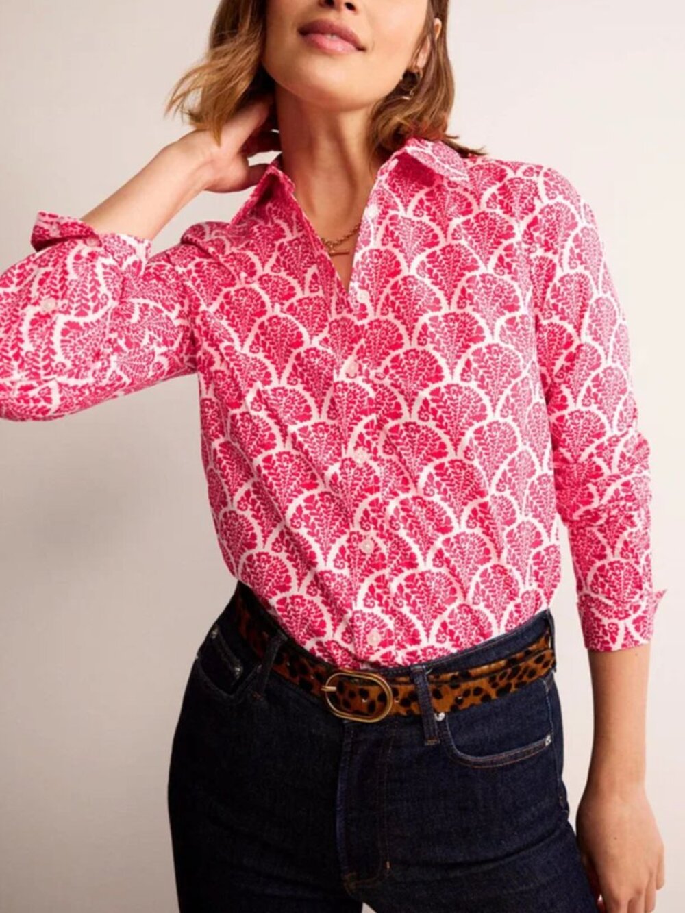 Boden Sienna Button Down Cotton Floral Women's Shirt Size 10